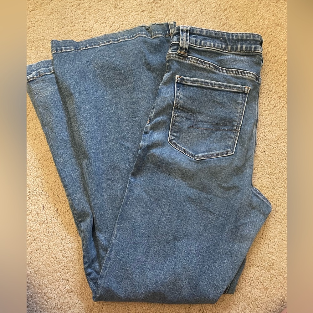 American Eagle Outfitters Wide Leg Flare Jeans - Medium Blue